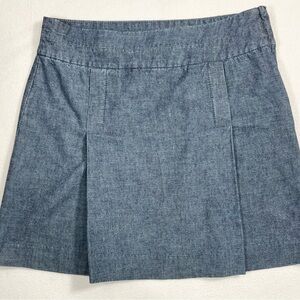 BANANA REPUBLIC Women’s Chambray Pleated Mini Skirt Vintage Tennis Preppy 2